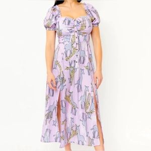 Unique Vintage Lavender Animal Print Dress